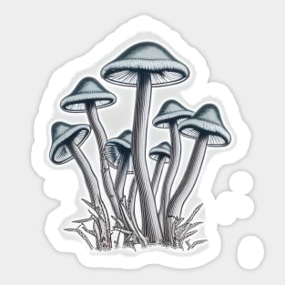 Fungi Fun: Cartoon Mushroom Print to Show Your Eco-Friendly Style 2 Sticker